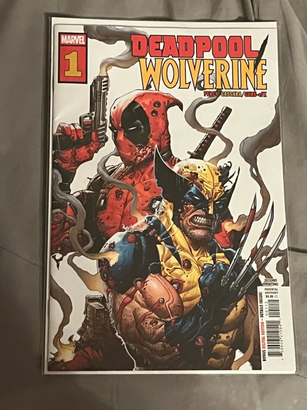 Marvel Deadpool Wolverine Comic Cover - Red, Yellow, Blue
